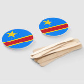 Democratische Republiek Congo vlag Set van fans Handwaaier (Niet-gemonteerd)