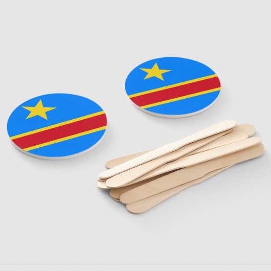Democratische Republiek Congo vlag Set van fans Handwaaier (Niet-gemonteerd)