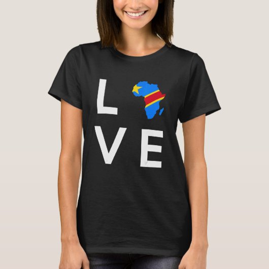 Democratische Republiek Congo Vlag van Afrika Cont T-shirt (Voorkant)