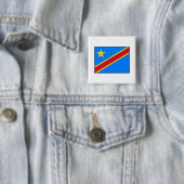 Democratische Republiek Congo Vlag Vierkante Button 5,1 Cm (In situ)