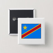 Democratische Republiek Congo Vlag Vierkante Button 5,1 Cm (Voorkant /achterkant)