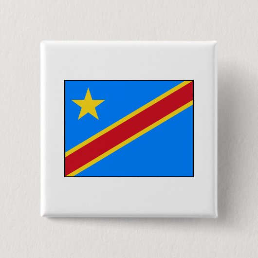 Democratische Republiek Congo Vlag Vierkante Button 5,1 Cm (Voorkant)