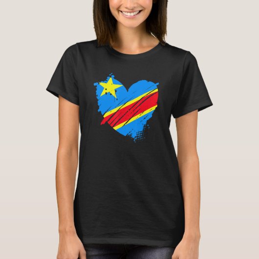 Democratische Republiek Congo Vlag waar ik van hou T-shirt (Voorkant)