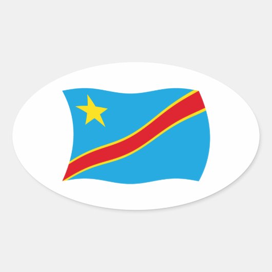 Democratische Republiek Congo Vlaggensticker Ovale Sticker (Voorkant)