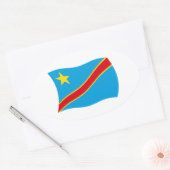 Democratische Republiek Congo Vlaggensticker Ovale Sticker (Envelop)