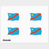 Democratische Republiek Congo Vlaggensticker Ovale Sticker (Vel)