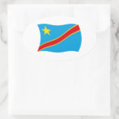 Democratische Republiek Congo Vlaggensticker Ovale Sticker (Tas)