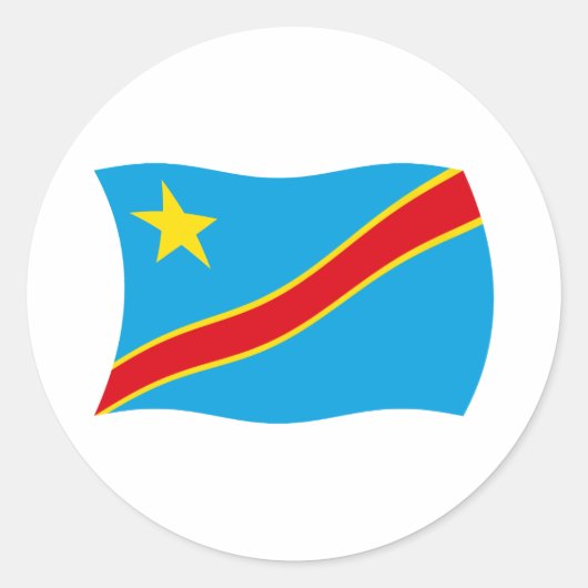 Democratische Republiek Congo Vlaggensticker Ronde Sticker (Voorkant)