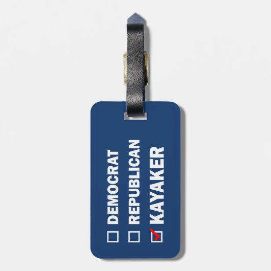 Democratische Republikein Kayaker Bagagelabel (Achterkant verticaal)