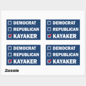 Democratische Republikein Kayaker Rechthoekige Sticker (Vel)