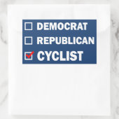 Democratische Republikeinse fietser Rechthoekige Sticker (Tas)