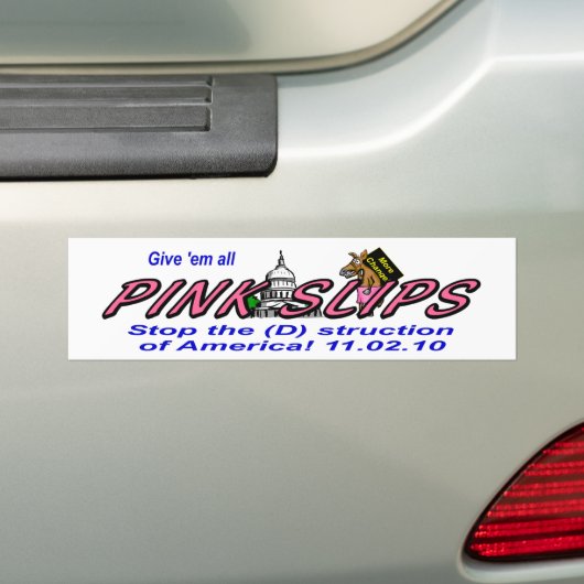 democratische roze slips bumpersticker (Op auto)