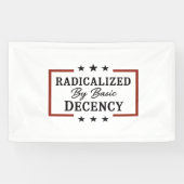 Democratische samenleving geradicaliseerd door bas spandoek (Horizontaal)