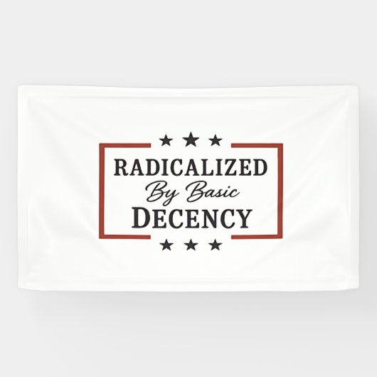 Democratische samenleving geradicaliseerd door bas spandoek (Horizontaal)