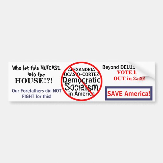 Democratische Socialist Ocasio-Cortez Edit JAAR Bumpersticker (Voorkant)