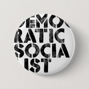 Democratische socialist ronde button 5,7 cm