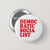 Democratische socialist ronde button 5,7 cm (Voorkant /achterkant)