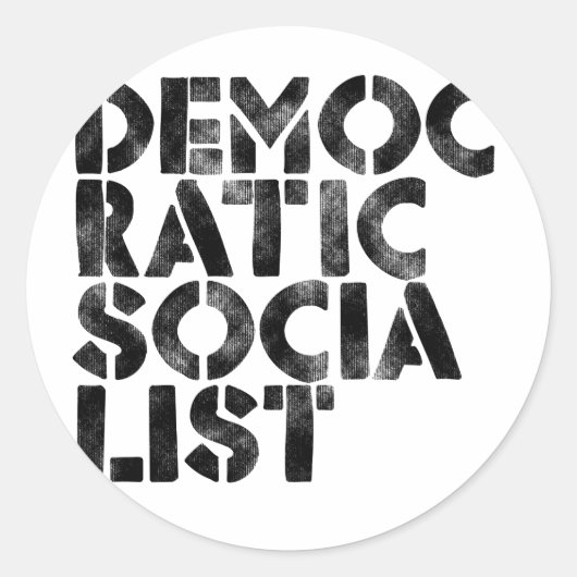 Democratische socialist ronde sticker (Voorkant)