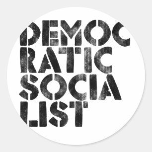 Democratische socialist ronde sticker