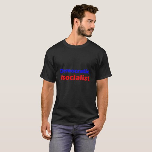 Democratische socialist t-shirt (Voorkant volledig)