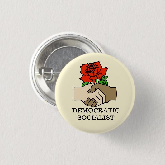 Democratische Socialistische Button (Voorkant /achterkant)