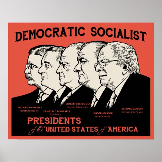 Democratische Socialistische Presidenten Poster (Voorkant)