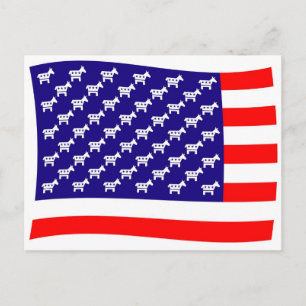 Democratische Stars and Stripes Vlag Briefkaart