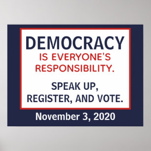 Democratische Verantwoordelijkheid Neem het Woord Poster