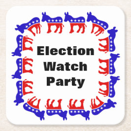 Democratische verkiezingswaarnemingspartij kartonnen onderzetters