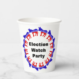 Democratische verkiezingswaarnemingspartij papieren bekers