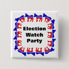 Democratische verkiezingswaarnemingspartij vierkante button 5,1 cm