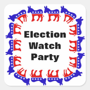 Democratische verkiezingswaarnemingspartij vierkante sticker