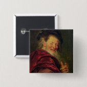 Democritus 1692 vierkante button 5,1 cm (Voorkant /achterkant)