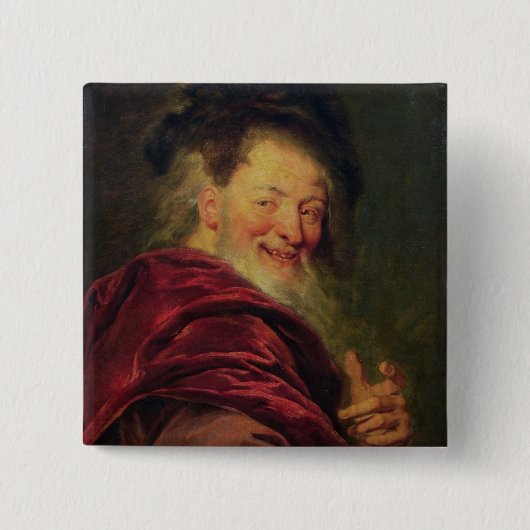 Democritus 1692 vierkante button 5,1 cm (Voorkant)