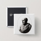 Democrritus Vierkante Button 5,1 Cm (Voorkant /achterkant)