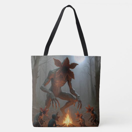 Demogorgon Creatures Around a Campfire Tote Bag (Voorkant)