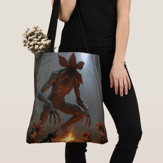 Demogorgon Creatures Around a Campfire Tote Bag (Dichtbij)