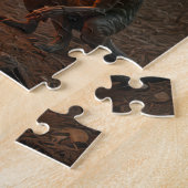 Demogorgon-wezens die rond een kampvuur verzamelen legpuzzel (Zijkant)