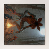 Demogorgon-wezens die rond een kampvuur verzamelen legpuzzel (Horizontaal)