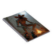 Demogorgon-wezens rondom een kampvuur notitieboek (Rechterzijde)