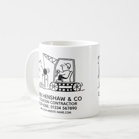 Demolition Contractor Promotion Coffee Mok (Voorkant links)