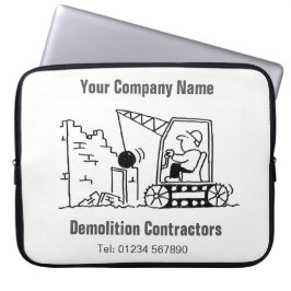 Demolition Contractors Cartoon Computer Sleeve