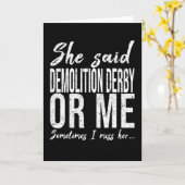 Demolition Derby grappig cadeauidee Kaart (Gele Bloem)