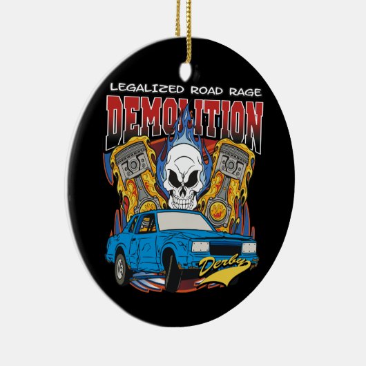 Demolition Derby Keramisch Ornament (Rechts)