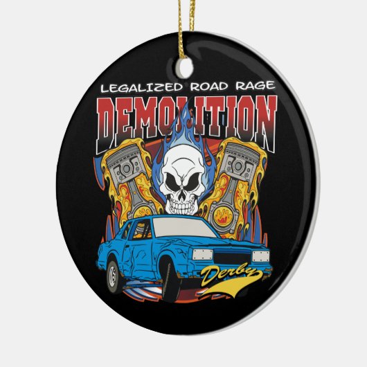Demolition Derby Keramisch Ornament (Links)
