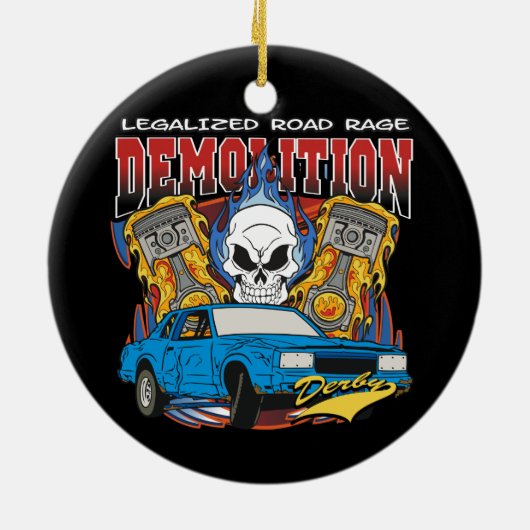 Demolition Derby Keramisch Ornament (Achterkant)