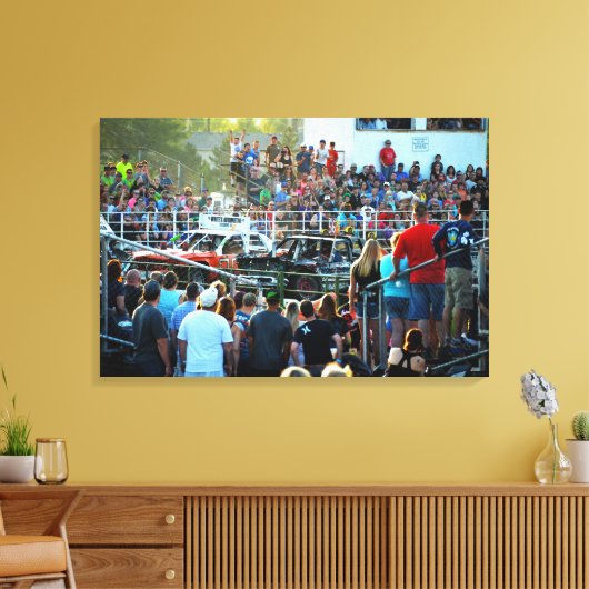 Demolition Derby op de provinciale beurs Canvas Afdruk (Insitu (Woonkamer))