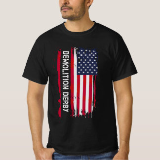 Demolition Derby Patriottische Vlag van de Verenig T-shirt