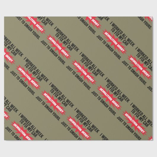 Demolition Derby Smash Your Car Cadeaupapier (Vlak)