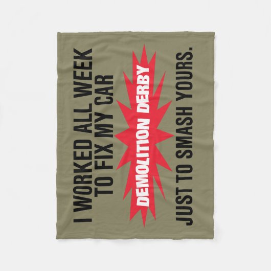 Demolition Derby Smash Your Car Fleece Deken (Voorkant)